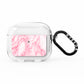 Personalised Clear Name Cutout Pink Marble Custom AirPods Clear Case 3rd Gen