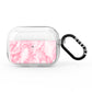 Personalised Clear Name Cutout Pink Marble Custom AirPods Pro Clear Case