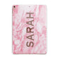 Personalised Clear Name Cutout Pink Marble Custom Apple iPad Rose Gold Case