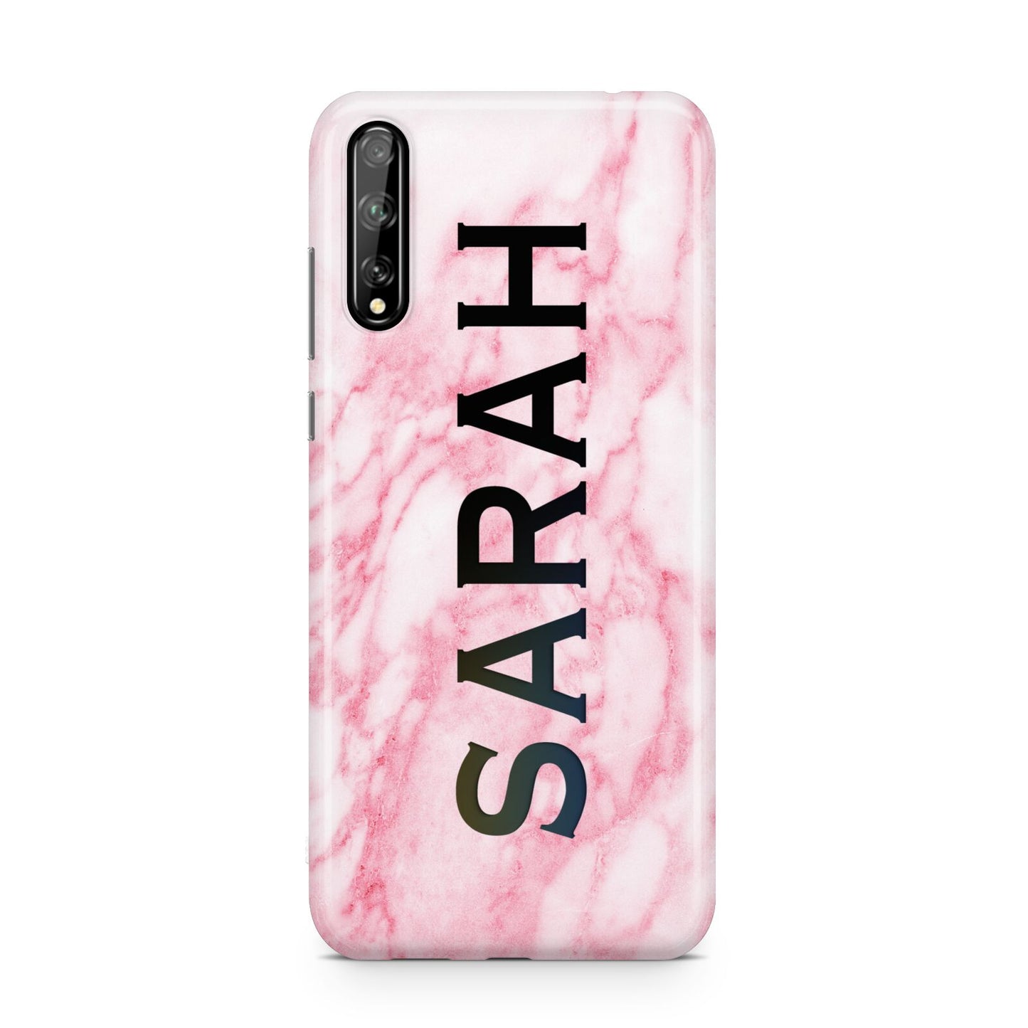 Personalised Clear Name Cutout Pink Marble Custom Huawei Enjoy 10s Phone Case