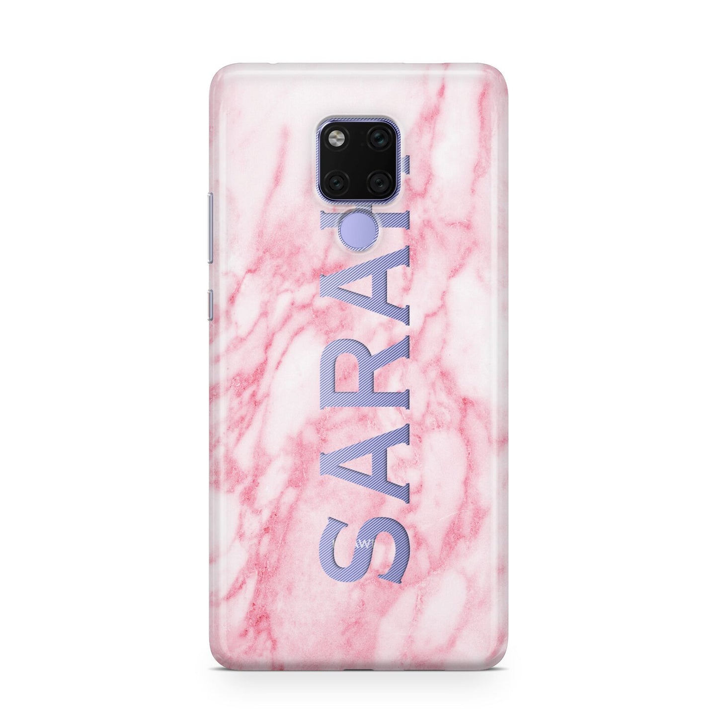 Personalised Clear Name Cutout Pink Marble Custom Huawei Mate 20X Phone Case
