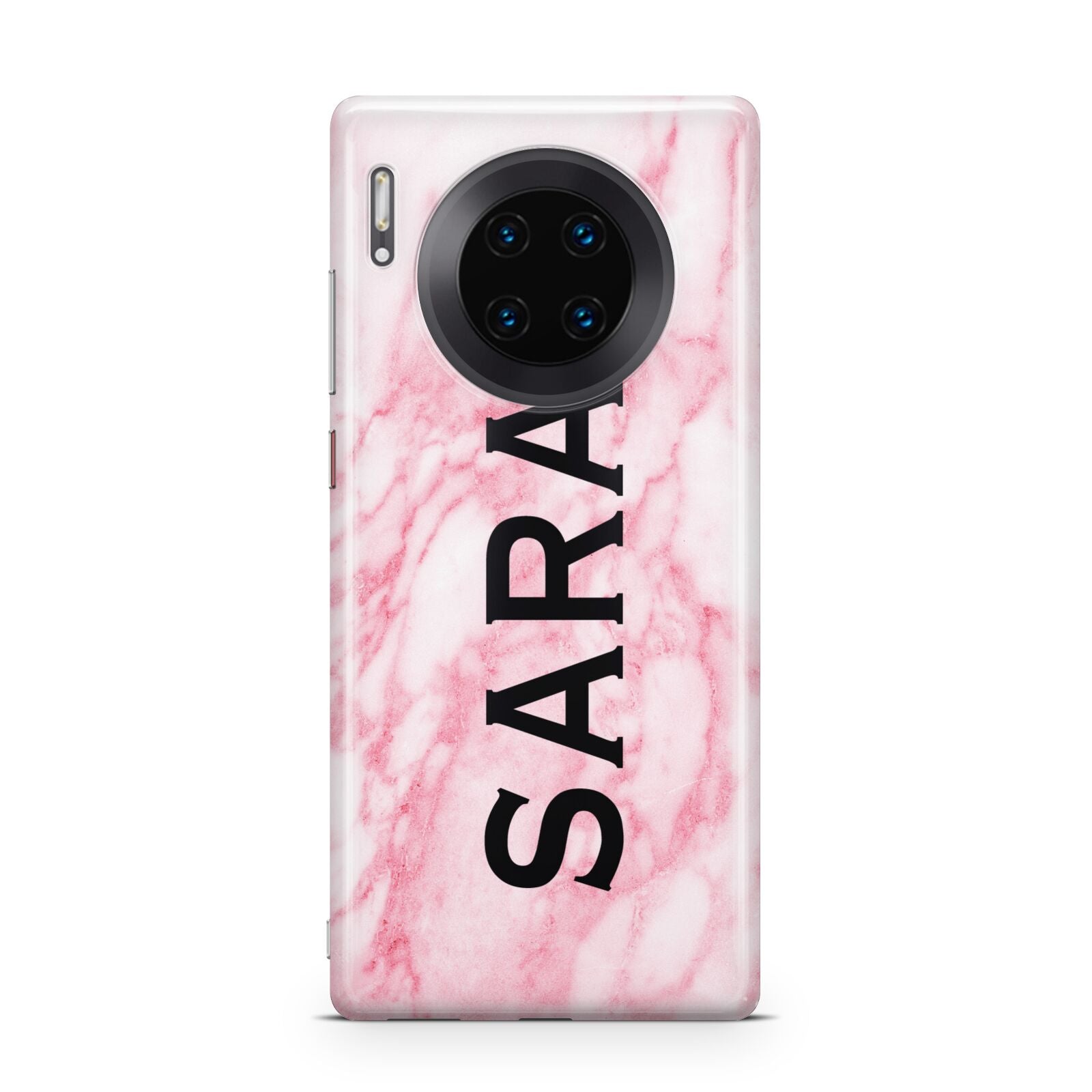 Personalised Clear Name Cutout Pink Marble Custom Huawei Mate 30 Pro Phone Case