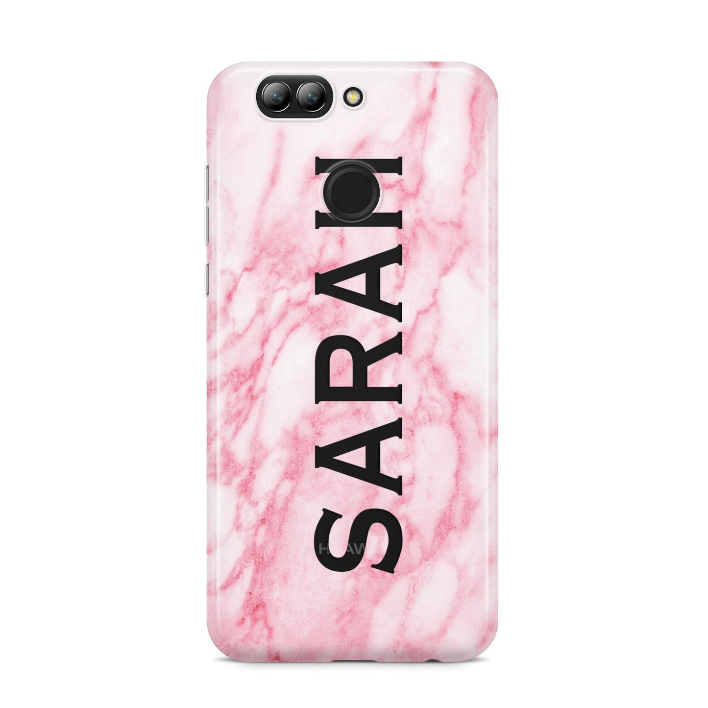 Personalised Clear Name Cutout Pink Marble Custom Huawei Nova 2s Phone Case