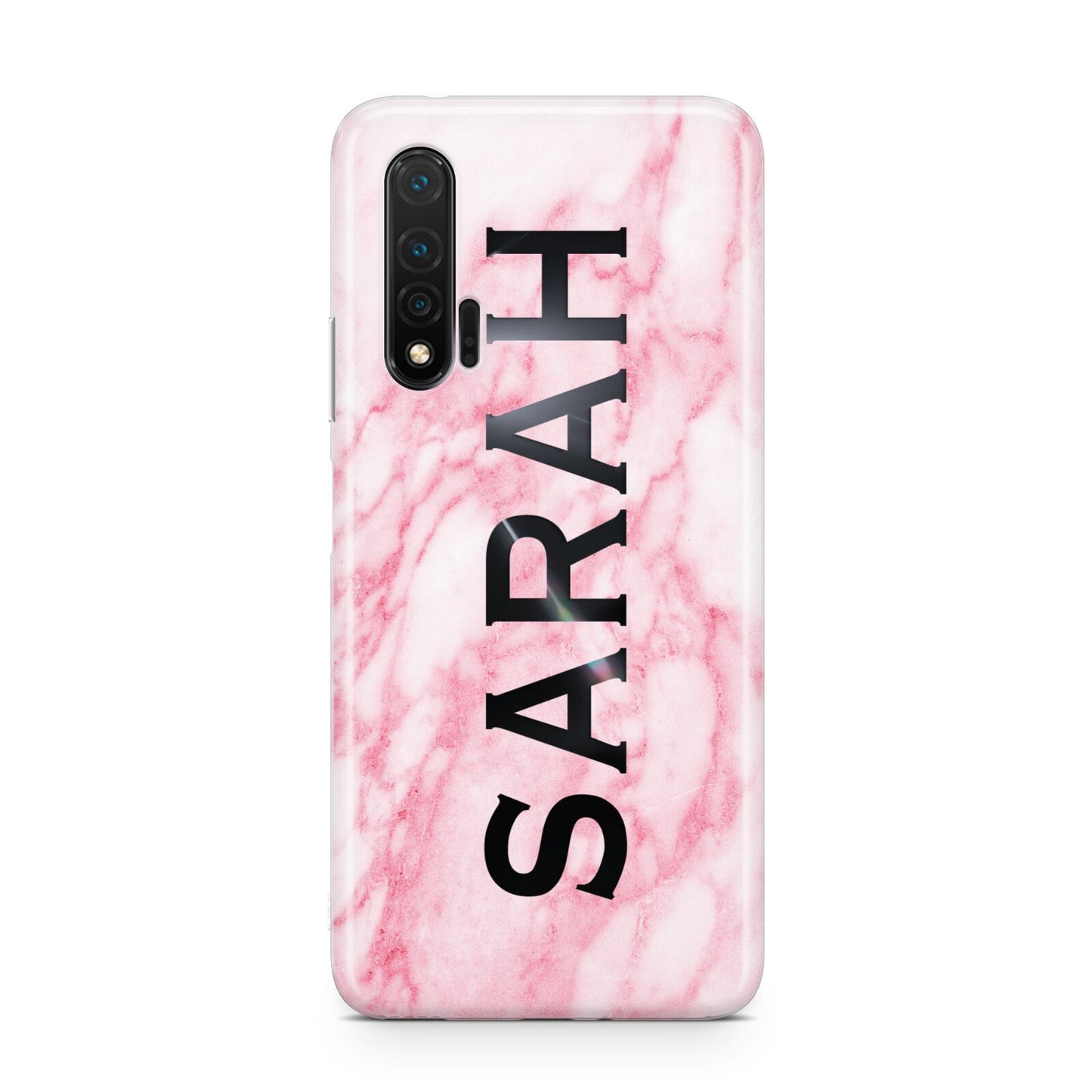 Personalised Clear Name Cutout Pink Marble Custom Huawei Nova 6 Phone Case