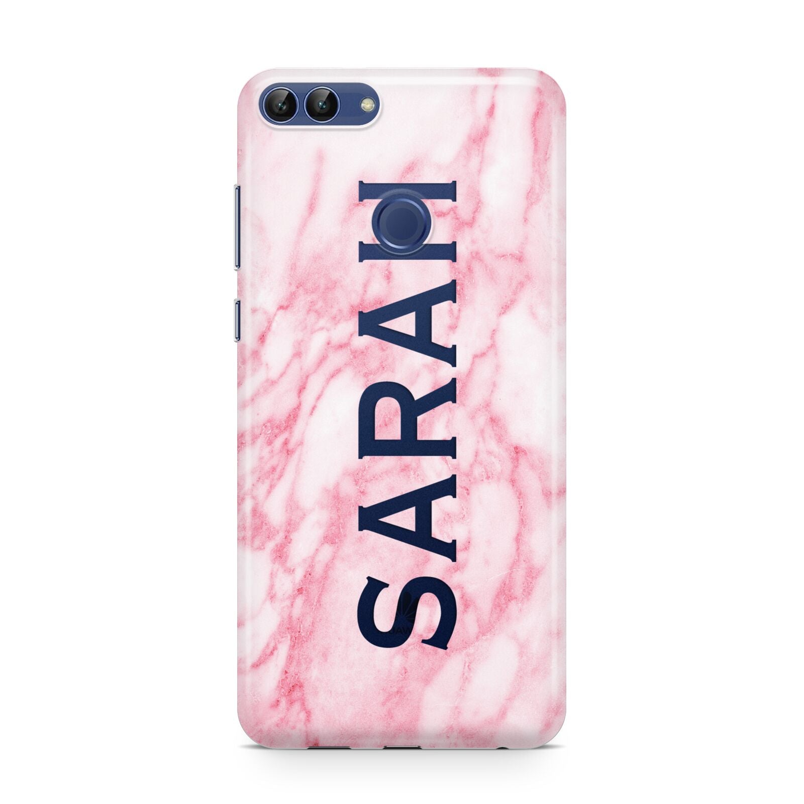 Personalised Clear Name Cutout Pink Marble Custom Huawei P Smart Case