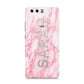 Personalised Clear Name Cutout Pink Marble Custom Huawei P10 Phone Case