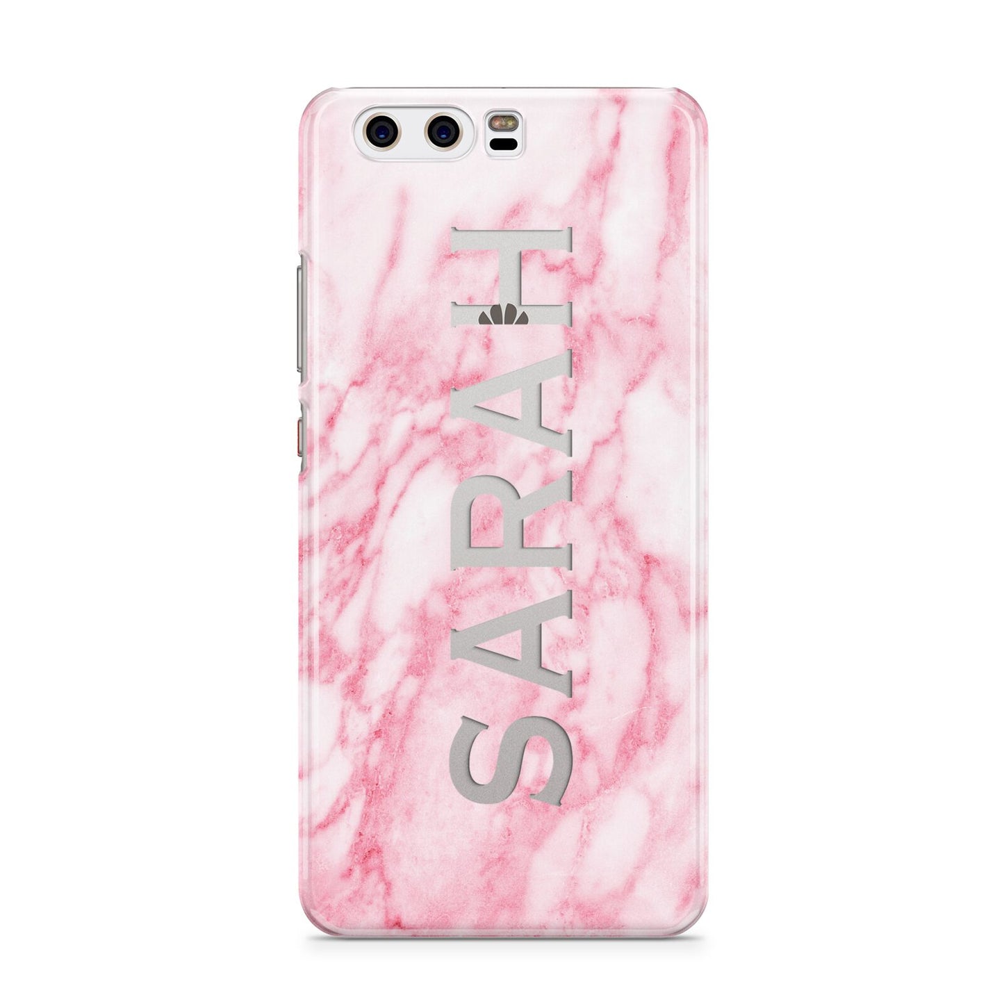 Personalised Clear Name Cutout Pink Marble Custom Huawei P10 Phone Case