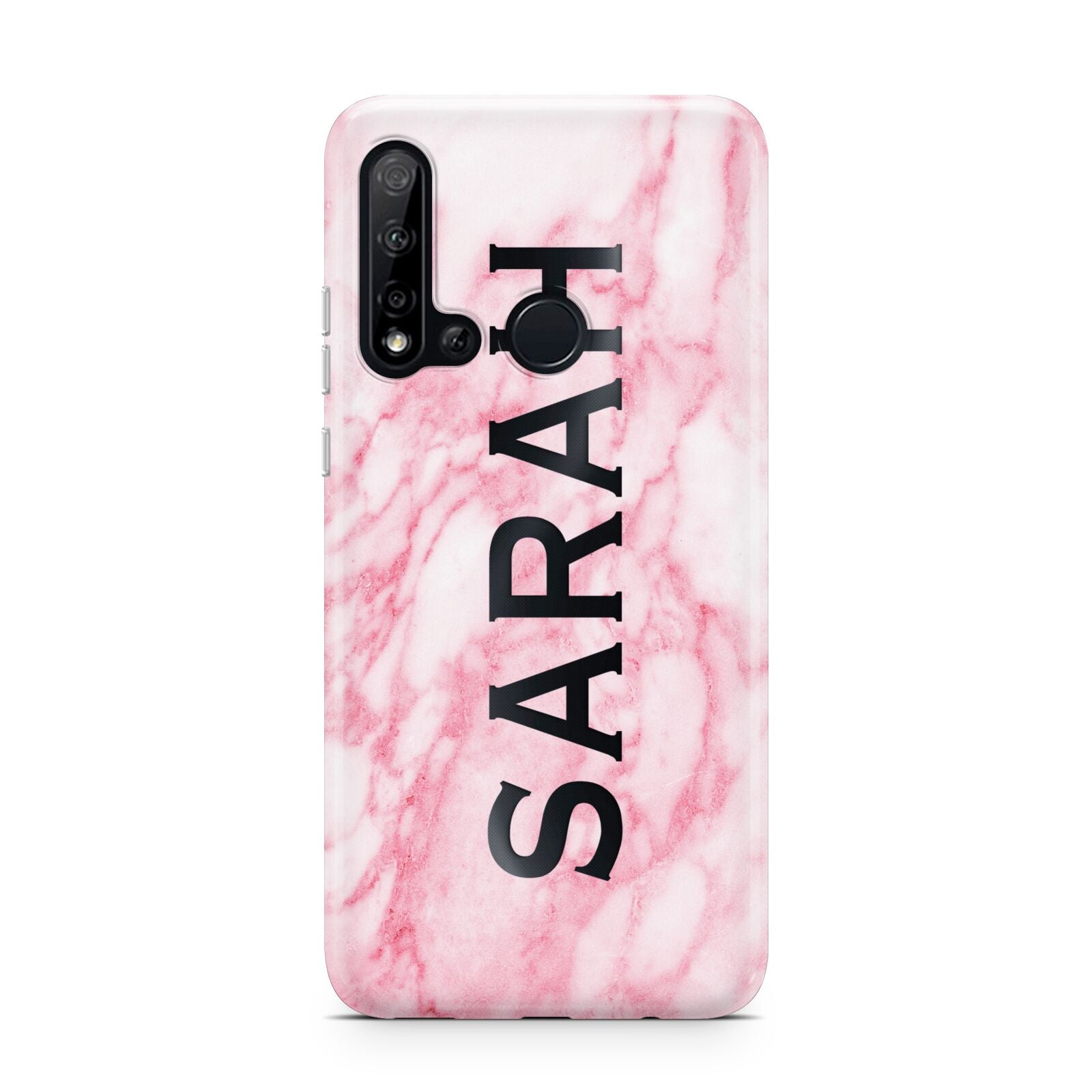 Personalised Clear Name Cutout Pink Marble Custom Huawei P20 Lite 5G Phone Case