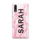 Personalised Clear Name Cutout Pink Marble Custom Huawei P20 Phone Case