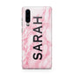 Personalised Clear Name Cutout Pink Marble Custom Huawei P30 Phone Case