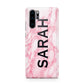 Personalised Clear Name Cutout Pink Marble Custom Huawei P30 Pro Phone Case