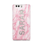 Personalised Clear Name Cutout Pink Marble Custom Huawei P9 Case