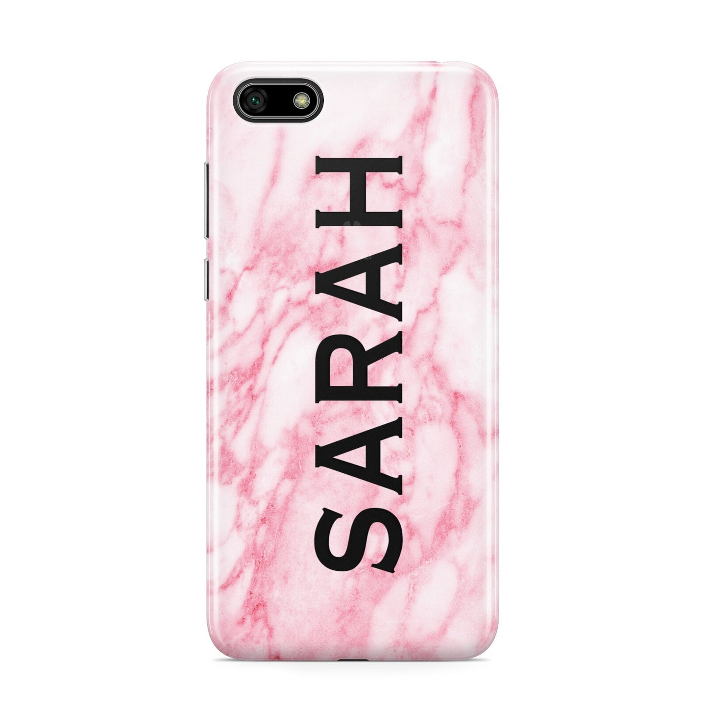 Personalised Clear Name Cutout Pink Marble Custom Huawei Y5 Prime 2018 Phone Case