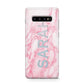 Personalised Clear Name Cutout Pink Marble Custom Protective Samsung Galaxy Case