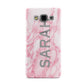 Personalised Clear Name Cutout Pink Marble Custom Samsung Galaxy A3 Case