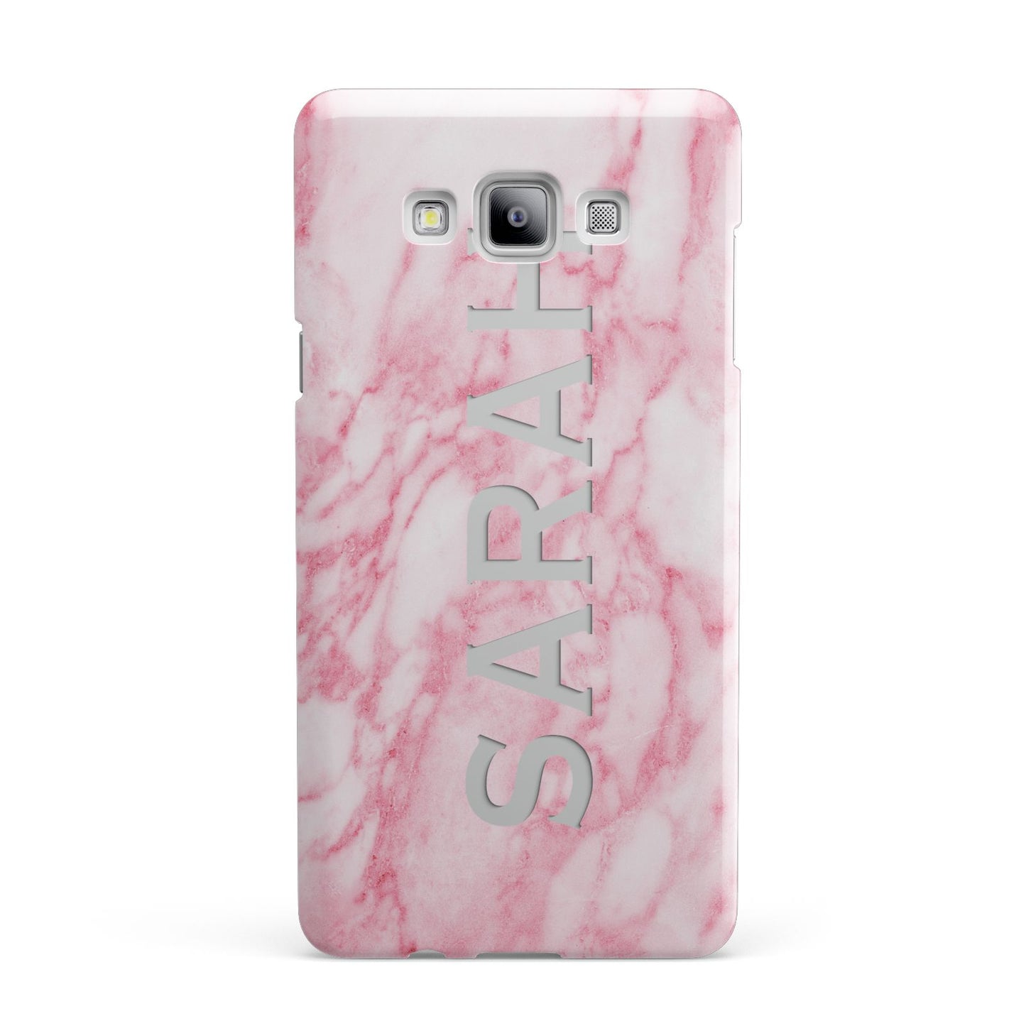 Personalised Clear Name Cutout Pink Marble Custom Samsung Galaxy A7 2015 Case