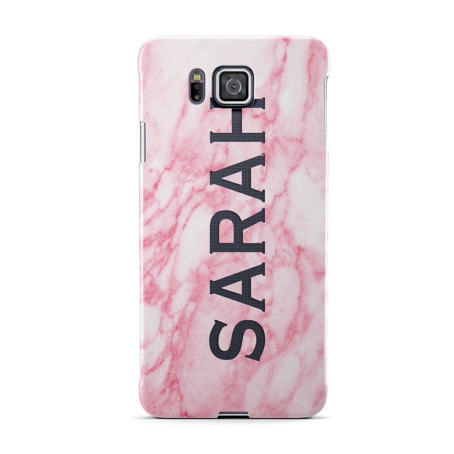 Personalised Clear Name Cutout Pink Marble Custom Samsung Galaxy Alpha Case