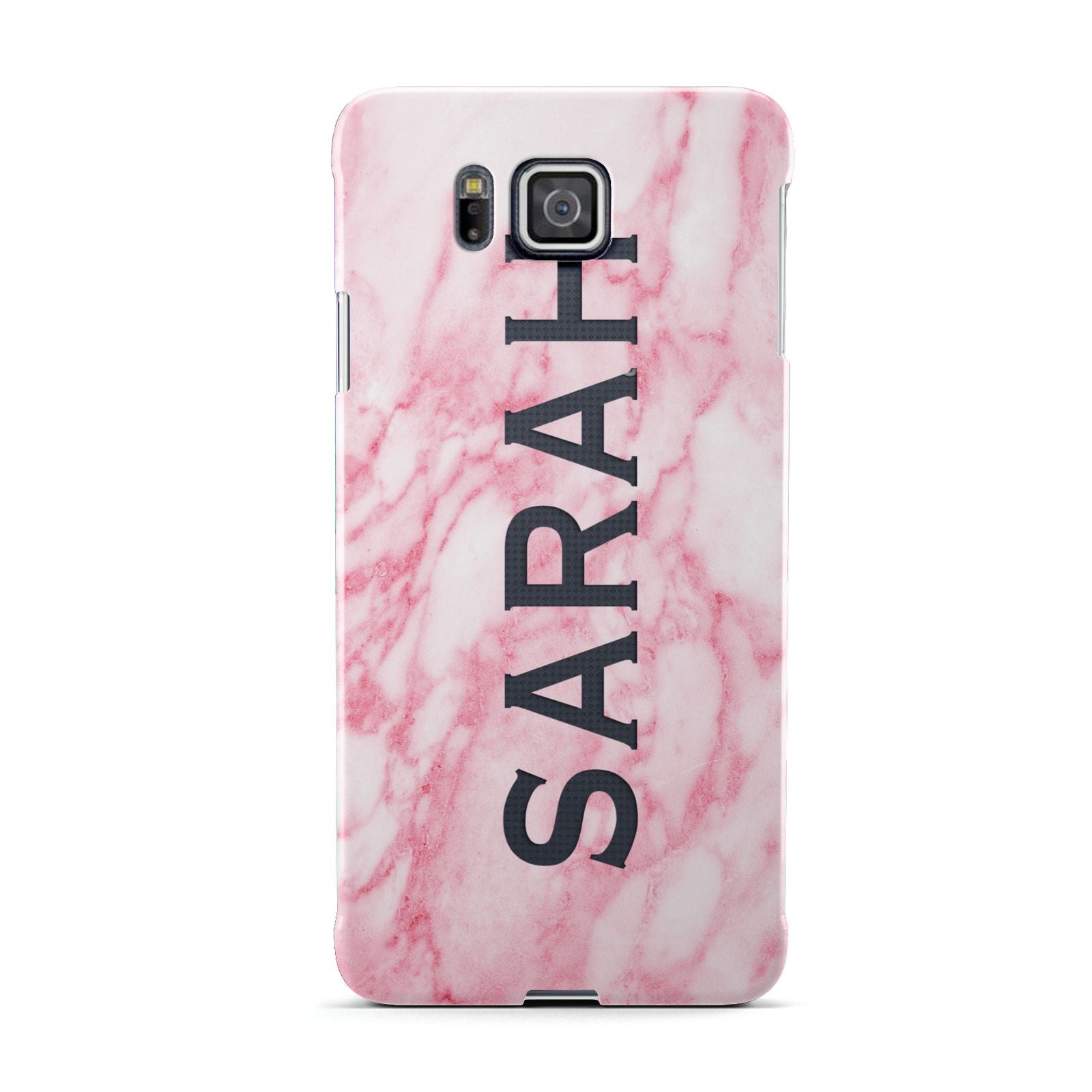 Personalised Clear Name Cutout Pink Marble Custom Samsung Galaxy Alpha Case