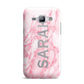 Personalised Clear Name Cutout Pink Marble Custom Samsung Galaxy J1 2015 Case