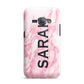 Personalised Clear Name Cutout Pink Marble Custom Samsung Galaxy J1 2016 Case