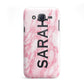 Personalised Clear Name Cutout Pink Marble Custom Samsung Galaxy J5 Case