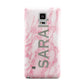 Personalised Clear Name Cutout Pink Marble Custom Samsung Galaxy Note 4 Case