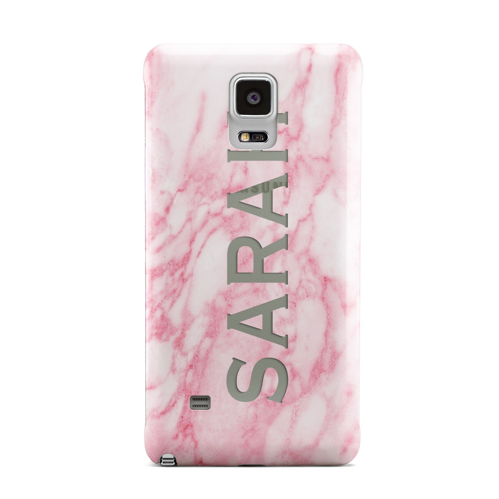 Personalised Clear Name Cutout Pink Marble Custom Samsung Galaxy Note 4 Case