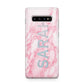 Personalised Clear Name Cutout Pink Marble Custom Samsung Galaxy S10 Plus Case