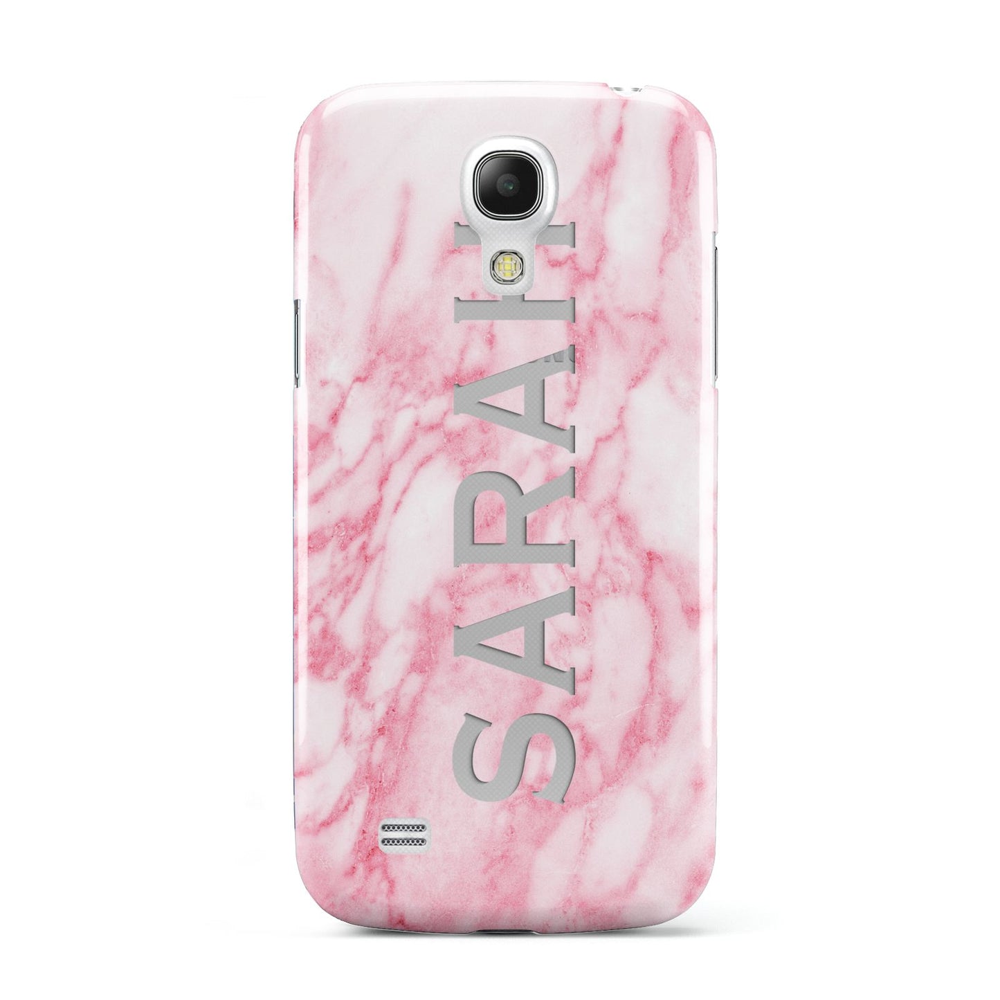 Personalised Clear Name Cutout Pink Marble Custom Samsung Galaxy S4 Mini Case