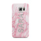 Personalised Clear Name Cutout Pink Marble Custom Samsung Galaxy S6 Edge Case