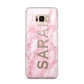 Personalised Clear Name Cutout Pink Marble Custom Samsung Galaxy S8 Plus Case