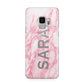 Personalised Clear Name Cutout Pink Marble Custom Samsung Galaxy S9 Case