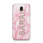 Personalised Clear Name Cutout Pink Marble Custom Samsung J5 2017 Case
