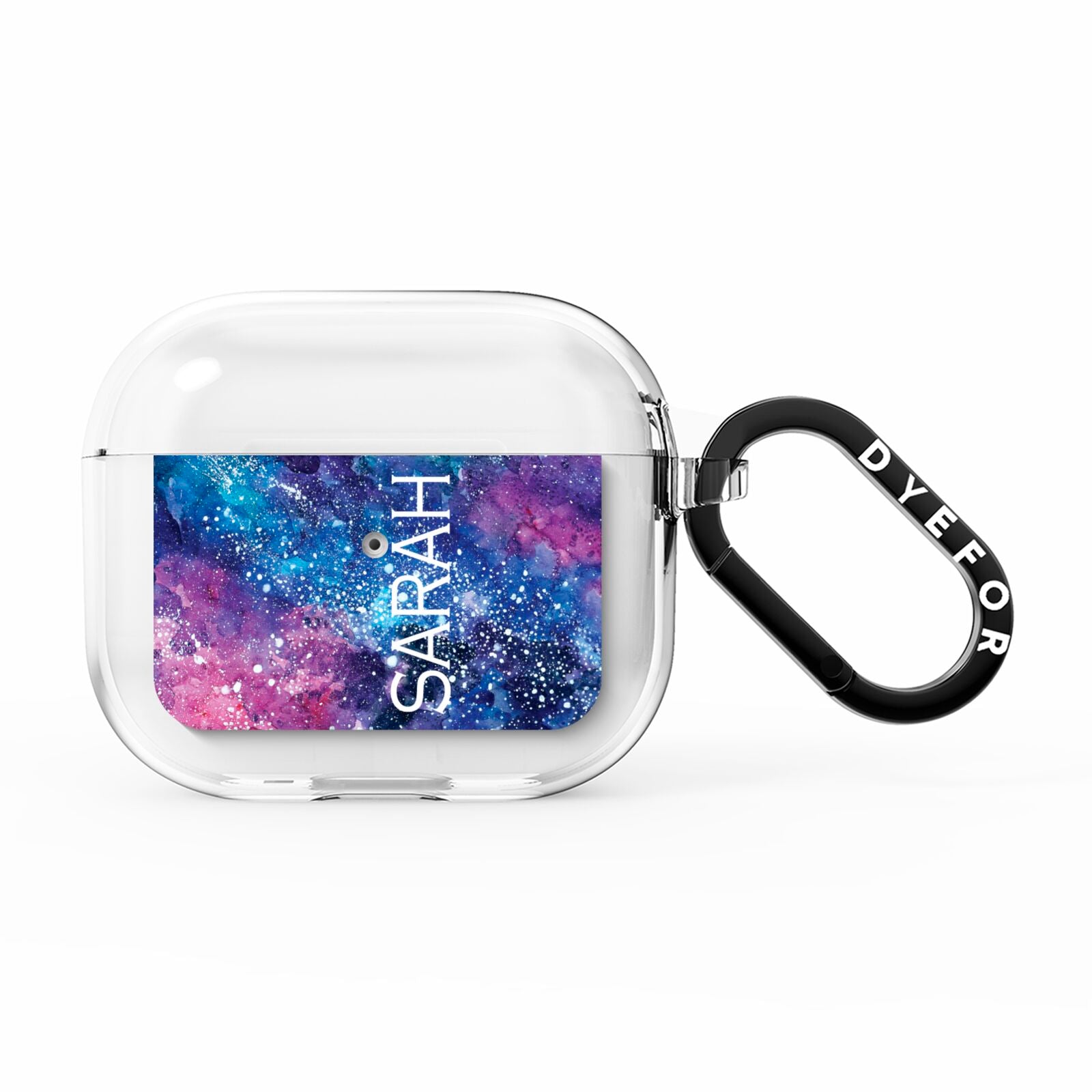 Personalised Clear Name Cutout Space Nebula Custom AirPods Clear Case 3rd Gen