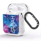 Personalised Clear Name Cutout Space Nebula Custom AirPods Glitter Case Side Image
