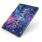 Personalised Clear Name Cutout Space Nebula Custom Apple iPad Case on Grey iPad Side View