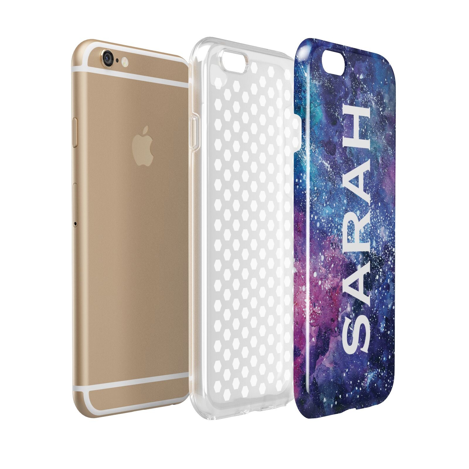 Personalised Clear Name Cutout Space Nebula Custom Apple iPhone 6 3D Tough Case Expanded view