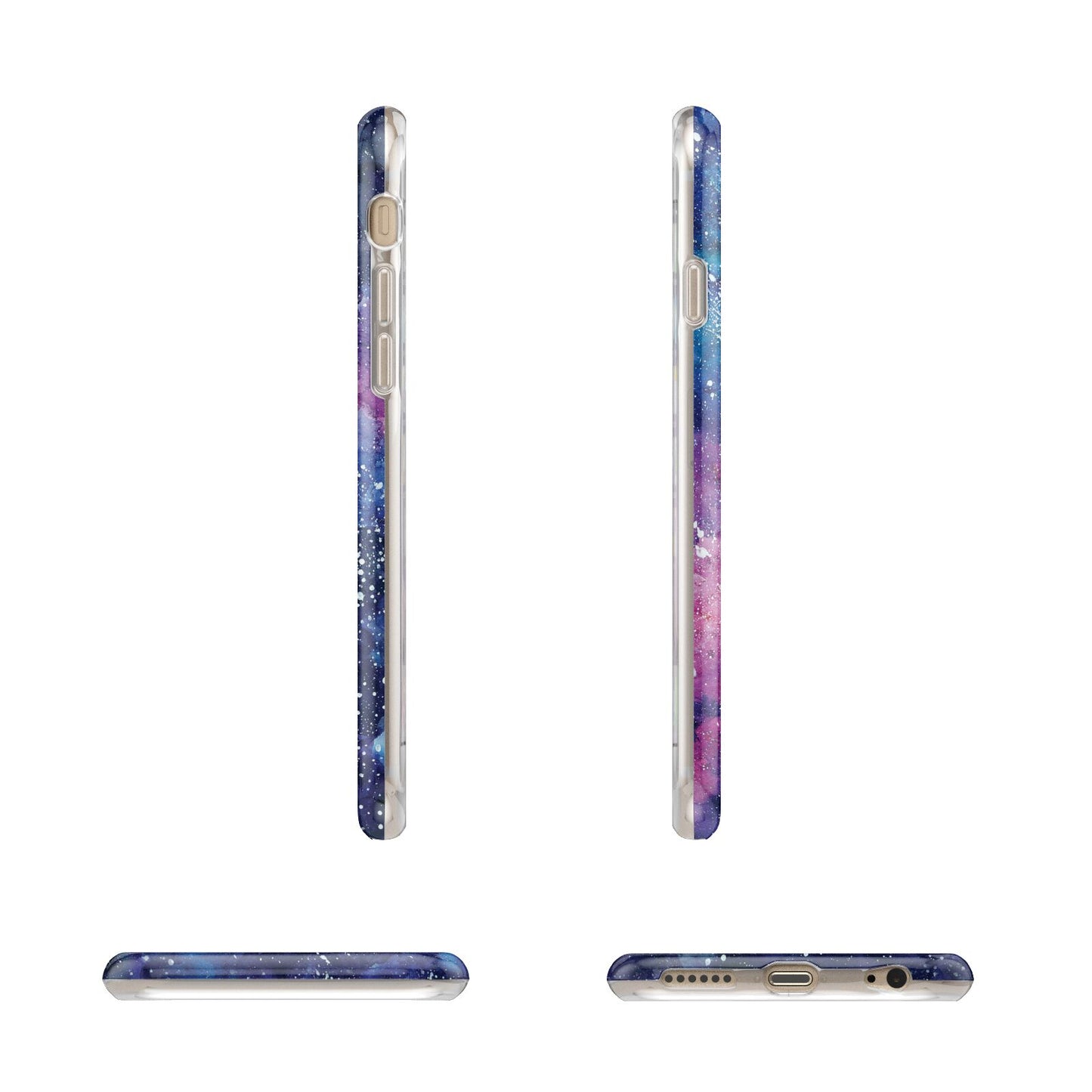 Personalised Clear Name Cutout Space Nebula Custom Apple iPhone 6 3D Wrap Tough Case Alternative Image Angles