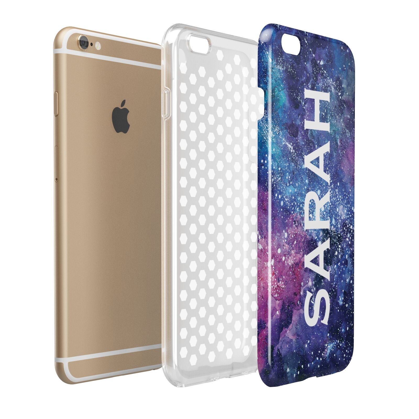 Personalised Clear Name Cutout Space Nebula Custom Apple iPhone 6 Plus 3D Tough Case Expand Detail Image