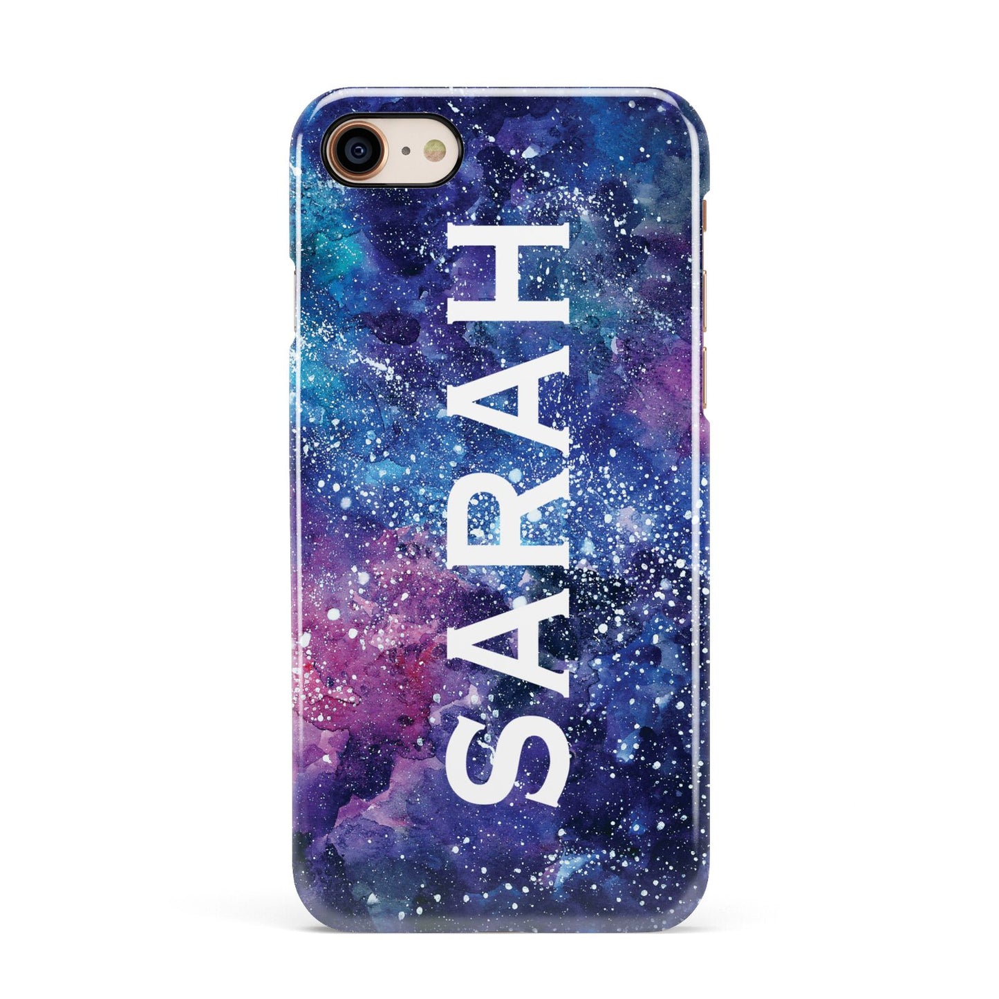 Personalised Clear Name Cutout Space Nebula Custom Apple iPhone 7 8 3D Snap Case