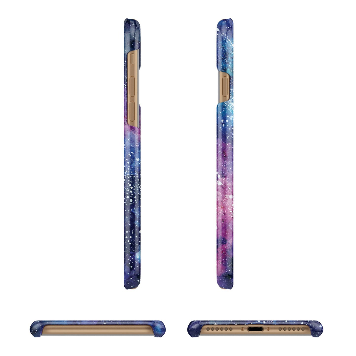 Personalised Clear Name Cutout Space Nebula Custom Apple iPhone 7 8 3D Wrap Snap Case Angled Images