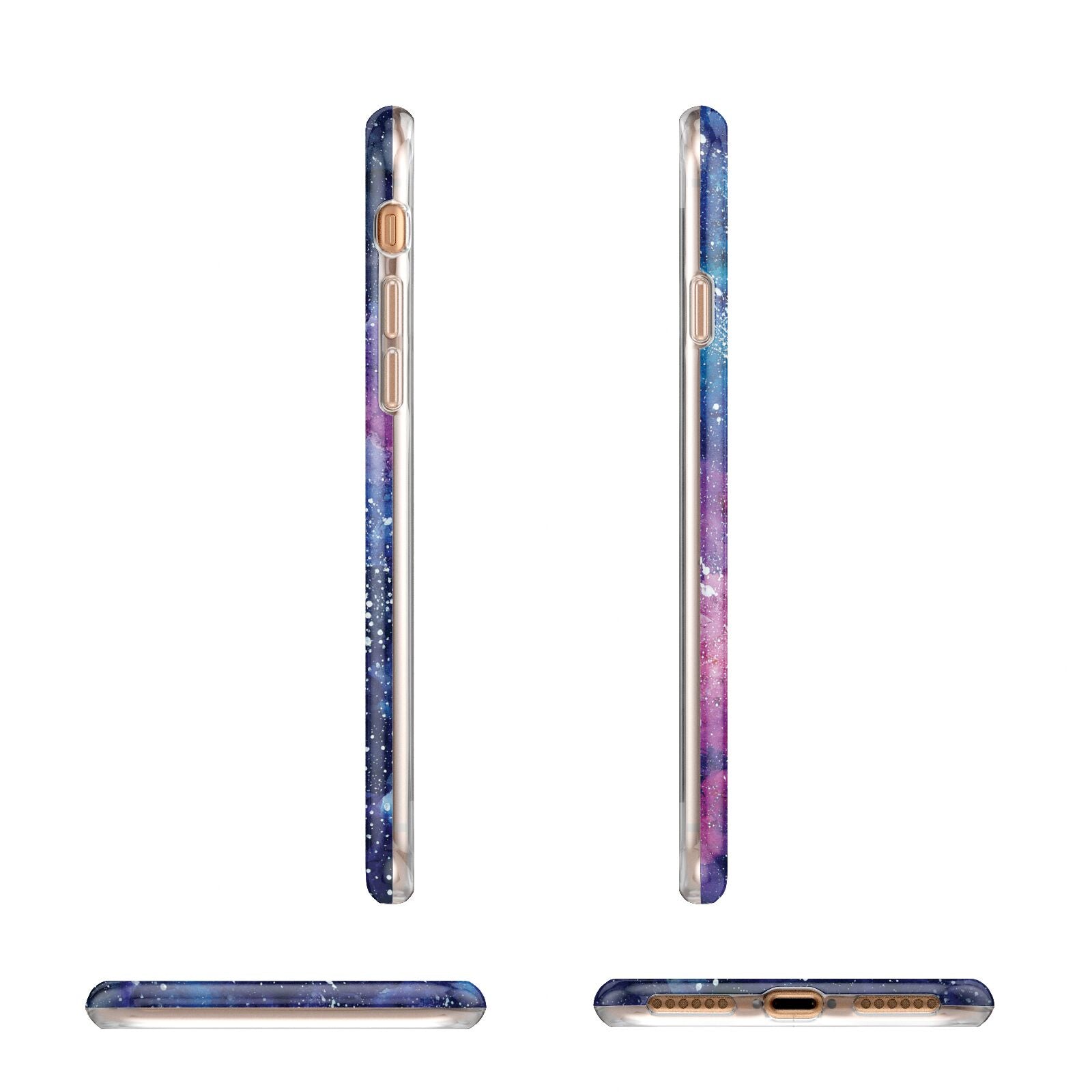 Personalised Clear Name Cutout Space Nebula Custom Apple iPhone 7 8 3D Wrap Tough Case Alternative Image Angles