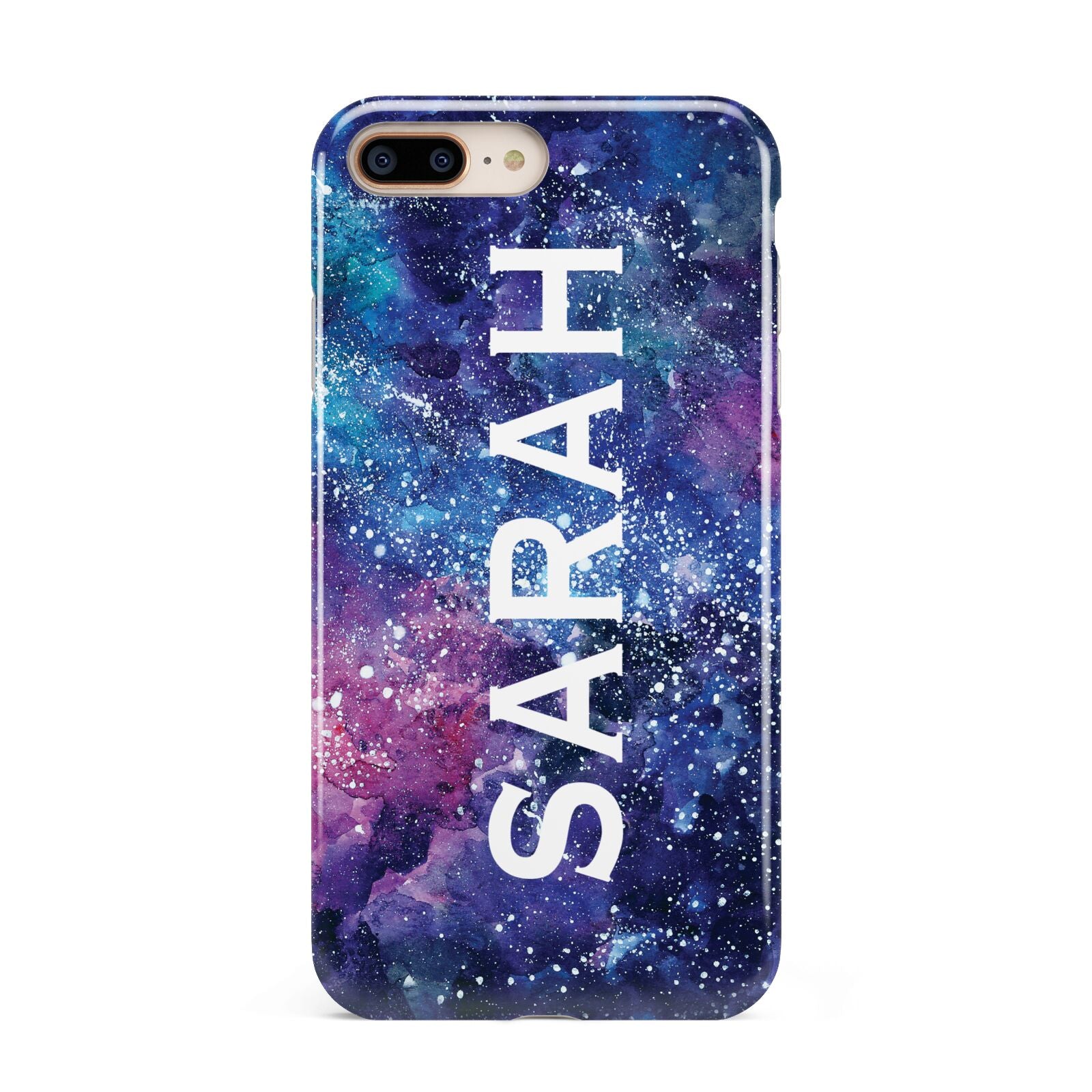 Personalised Clear Name Cutout Space Nebula Custom Apple iPhone 7 8 Plus 3D Tough Case