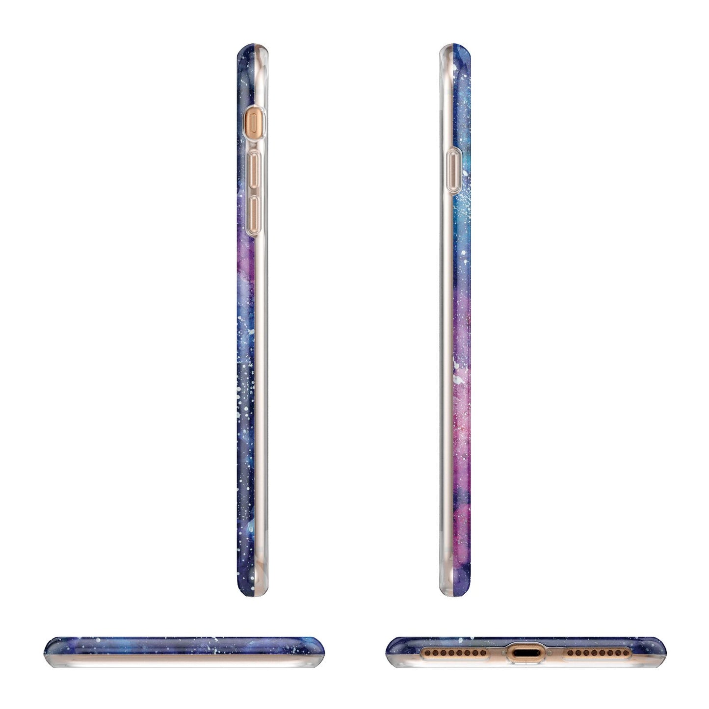 Personalised Clear Name Cutout Space Nebula Custom Apple iPhone 7 8 Plus 3D Wrap Tough Case Alternative Image Angles