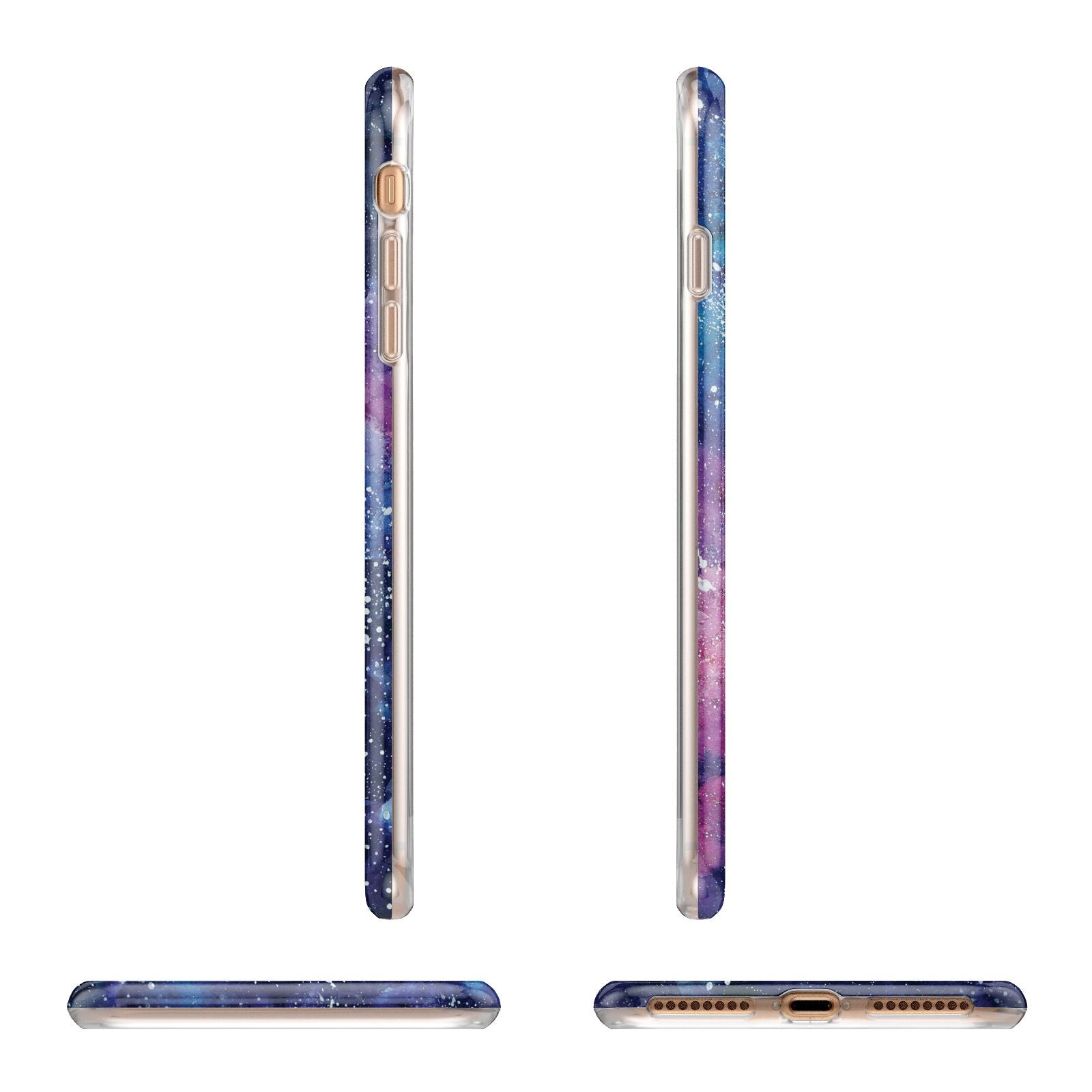 Personalised Clear Name Cutout Space Nebula Custom Apple iPhone 7 8 Plus 3D Wrap Tough Case Alternative Image Angles