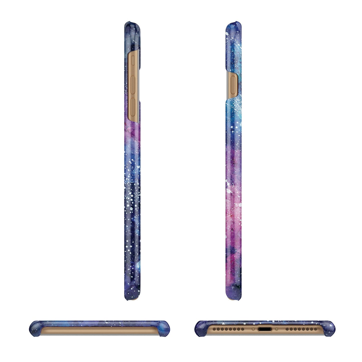 Personalised Clear Name Cutout Space Nebula Custom Apple iPhone 7 Plus 3D Wrap Snap Case Angled Images