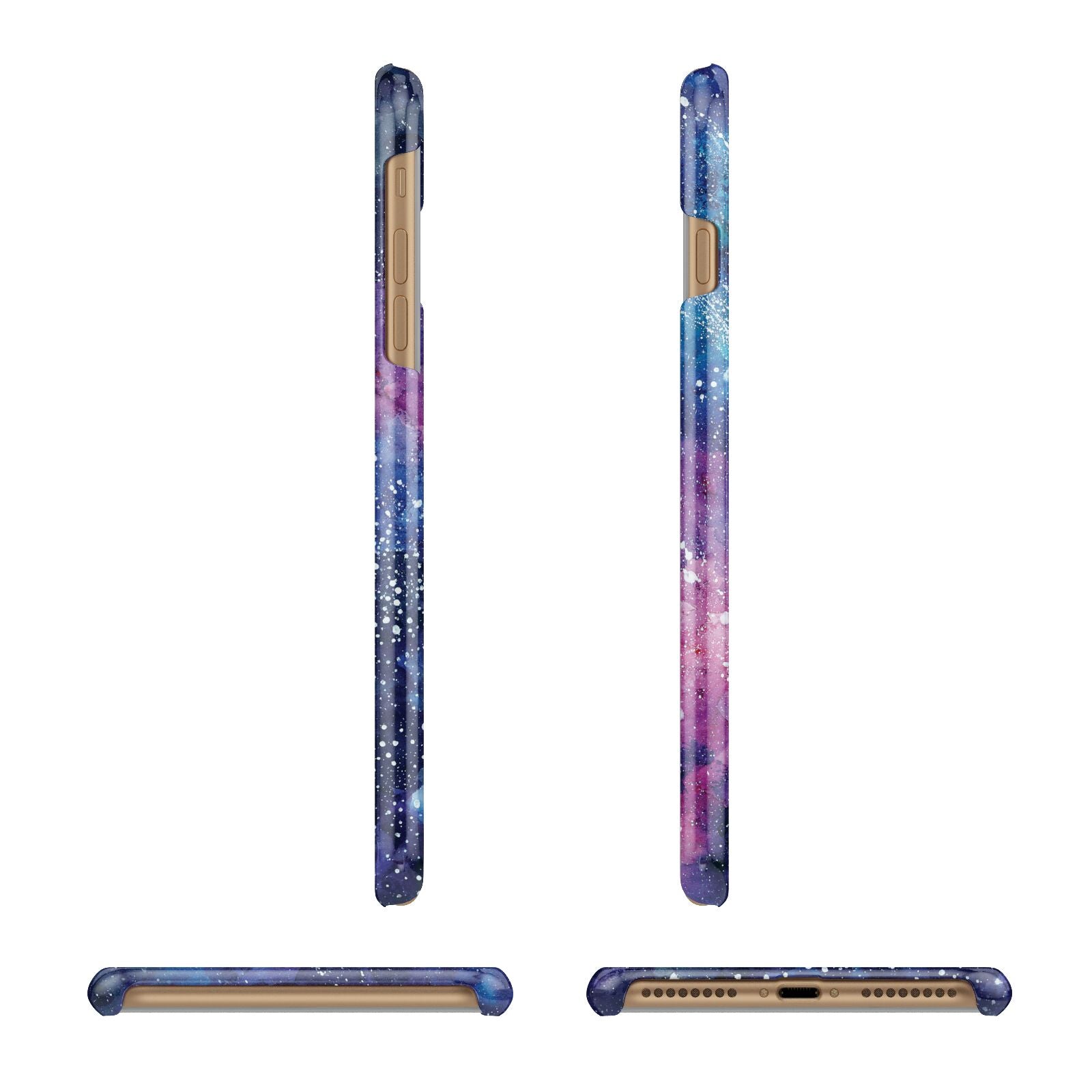 Personalised Clear Name Cutout Space Nebula Custom Apple iPhone 7 Plus 3D Wrap Snap Case Angled Images