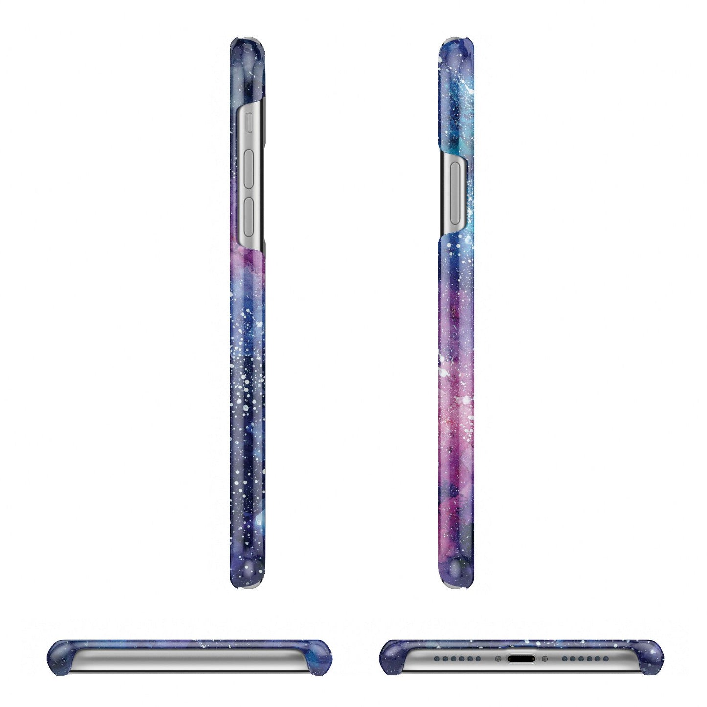 Personalised Clear Name Cutout Space Nebula Custom Apple iPhone XR 3D Wrap Snap Case Angled Images on White Phone