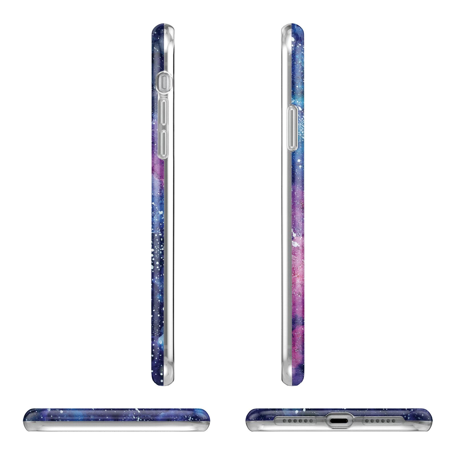 Personalised Clear Name Cutout Space Nebula Custom Apple iPhone XR in White with 3D Wrap Tough Case Alternative Image Angles