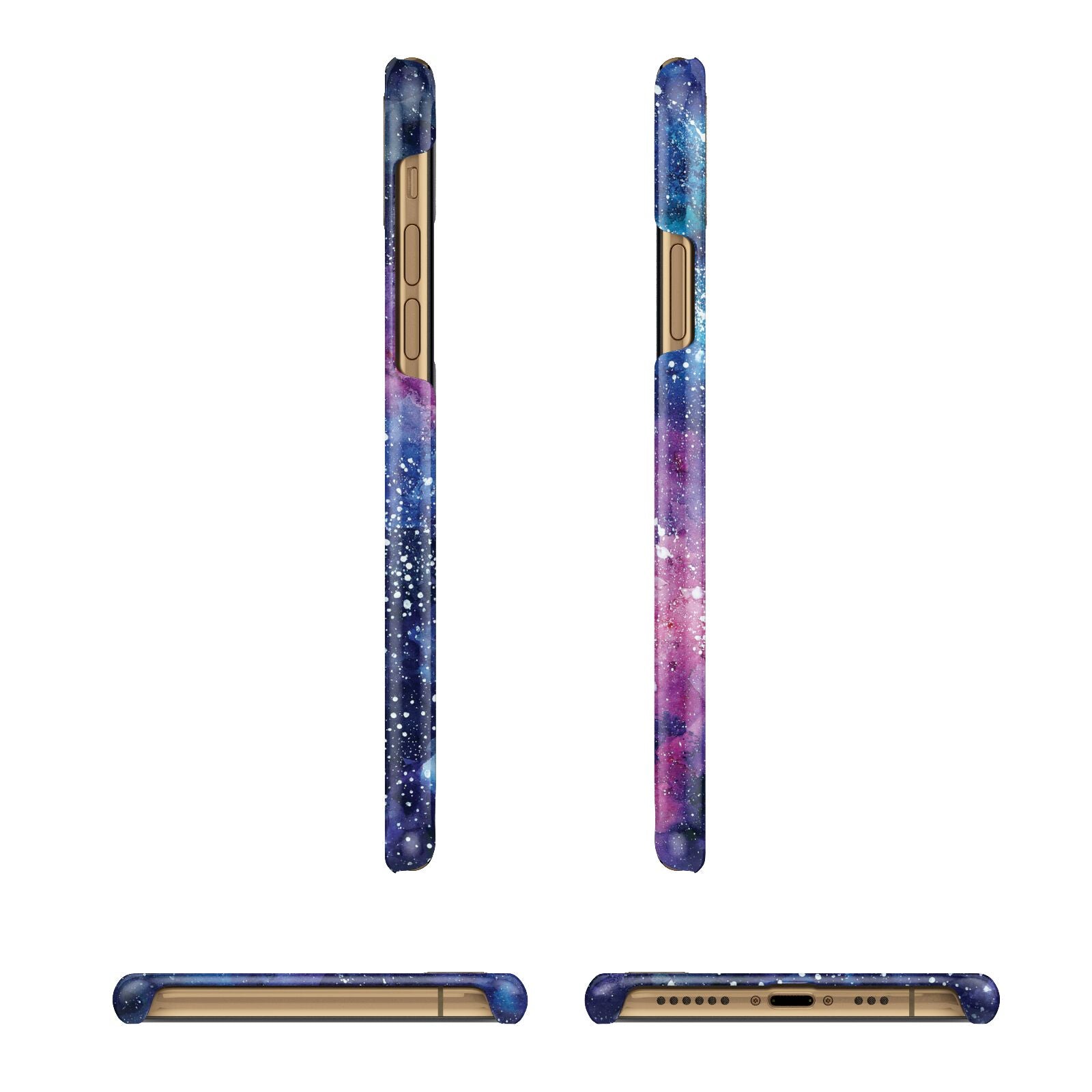 Personalised Clear Name Cutout Space Nebula Custom Apple iPhone Xs 3D Wrap Snap Case Angled Images